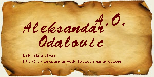 Aleksandar Odalović vizit kartica